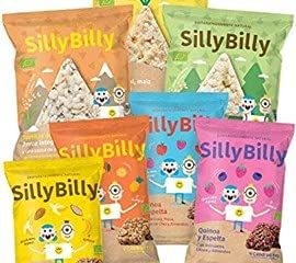 SillyBilly - Snack ecológico - Pack 7 bolsitas - Pack degustación - Prueba todos nuestros productos - Cereales y Frutas - Quinoa, espelta, arroz integral, lentejas, arroz negro, plátanos, fresa...