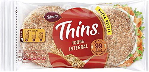 Silueta - Pan Fino ,Thins Integral, 8 Unidades, 310 gr