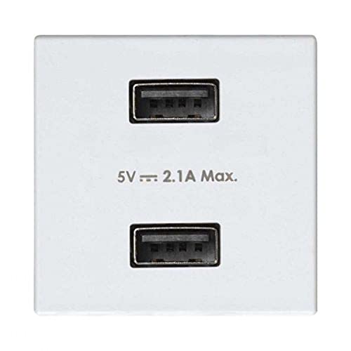 Simon Toma doble USB 27 Play, 1 x 5, 5 x 5, 5 centímetros, color blanco (referencia: 2701096-030), estándar