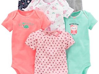 Simple Joys by Carter's - Body de manga corta para niña (6 unidades) ,rosado/menta ,6-9 Meses