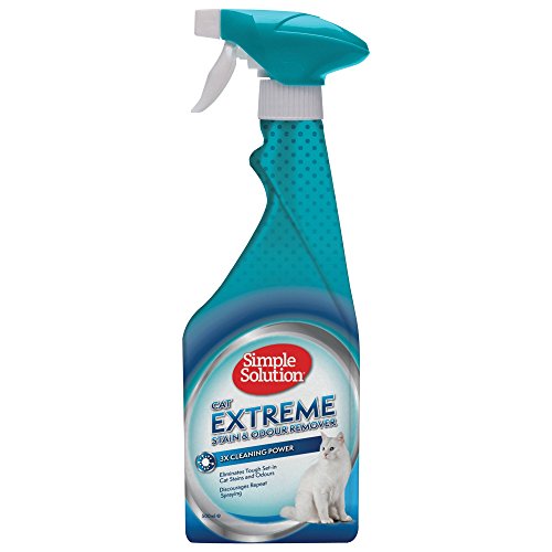 Simple Solution Extreme, quitamanchas y antiolores para gatos, Limpiador enzimático con un poder de limpieza 3X Pro-Bacterias - 500ml