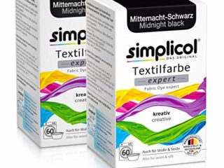 simplicol Expert Fabric Dye Tinte de Coloración para Textiles: Lavado a Mano o Lavadora - Tiñe y Restaura Sus Telas y Ropa - Medianoche Negro