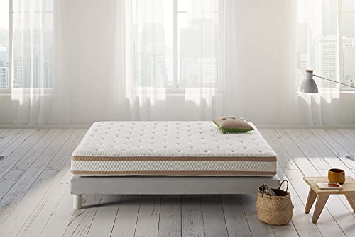 SIMPUR RELAX - Colchón 135x190 cm Bedding Confort - Muelles Ensacados Individuales + Visco Foam Alta Densidad - 30 cm de grosor - Soporte Sin Puntos de Presión - Semi Firme – Sistema Anatómico Di Foam