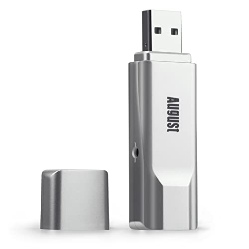 Sintonizador USB HD TV – August DVB-T210 – Ver televisión Digital Freeview en Full HD en computadoras portátiles y de sobremesa – Tarjeta de televisión Externa para Windows 10, 8, 7, Vista, XP