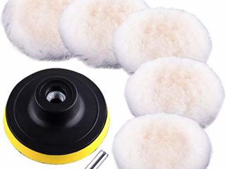 SIQUK 7 Piezas Lana para Pulir Coche 150mm Pulir para Coche con Adaptador para Taladro