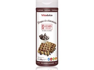 Sirope de chocolate sin azúcares añadidos, Topping de chocolate, Sirope bajo en calorías 400 gr - Vitadulce