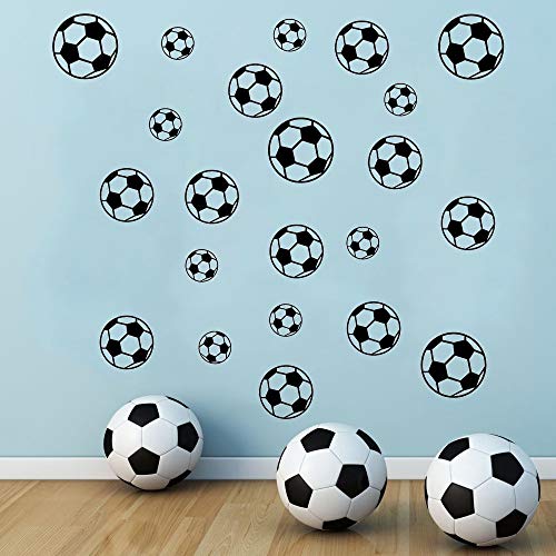 SITAKE 43 pegatinas de fútbol, pegatinas de pared de fútbol para habitación de niños, vinilo para decoración de pared de fútbol para niños, dormitorio, sala de juegos, sala de estar, ventana