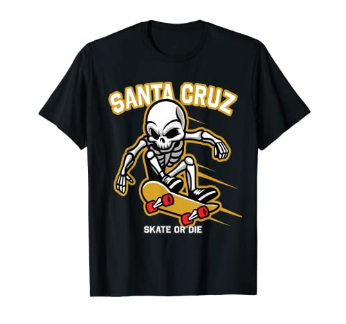 Skateboard Retro Vintage Street Wear Santa Cruz Skull Camiseta