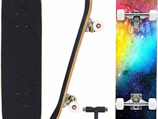 Skateboard Tabla de Skate de 7 Capas de 78,7 x 20,3 cm, Tabla Completa de Skate de Madera de Arce para Adolescentes, Adultos, Principiantes, niñas, y niños