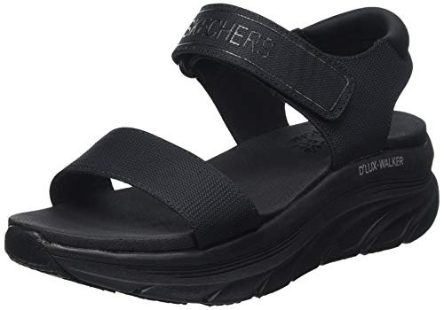 Skechers D'LUX Walker New Block, Sandalias Deportivas Mujer, Espalda Negro, 37 EU