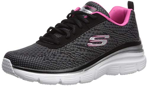 Skechers Fashion Fit Bold Boundaries, Zapatillas para Correr Mujer, Black/Hot Pink, 39 EU