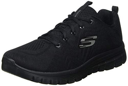 Skechers Graceful Get Connected, Zapatillas Mujer, Black Mesh/Trim, 39 EU