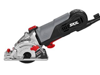 Skil 5330AA - Mini sierra circular inmersión (600 W, profundidad de corte: 28,5 mm, adaptador para aspiración de polvo, guía paralela, 3 hojas de sierra)