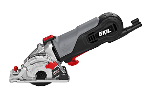 Skil 5330AA - Mini sierra circular inmersión (600 W, profundidad de corte: 28,5 mm, adaptador para aspiración de polvo, guía paralela, 3 hojas de sierra)