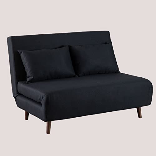SKLUM Sofá Cama de 2 plazas en Tela Elen Poliéster Negro - (Elige Color)