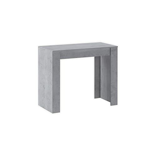 Skraut Home - Mesa Consola Extensible hasta 140 cm - Dimensiones Cerrada: 78 x 90 x 50 cm - Material Resistente - Cemento - Ideal para tu Comedor, Salón o Escritorio