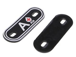 SM SunniMix 2Pcs PVC Luminoso Tipo de Grupo Sanguíneo Parches de Costura Insignias de Enfermería - Negro Blanco Luminoso a, Individual