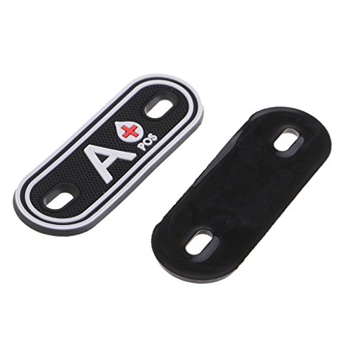 SM SunniMix 2Pcs PVC Luminoso Tipo de Grupo Sanguíneo Parches de Costura Insignias de Enfermería - Negro Blanco Luminoso a, Individual