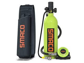 SMACO S400 Pro Bombona de Buceo Pequeñas Portatil Mini Botella de Buceo de 1 Litro con Capacidad de 15-20 Minutos Tanque de Buceo Recargable for Viajes Nadar Rescate