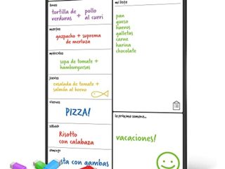Smart Panda Calendario Magnético para Nevera - Ideal Planificador de Menú, Recordatorio, Lista de la Compra - Pizarra Magnética Incluye 4 Rotuladores de Color – Semanal – En Español