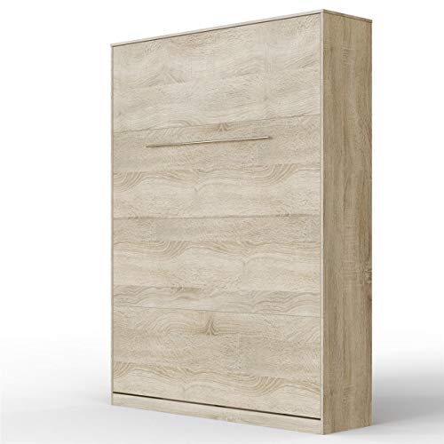 SMARTBett Standard 140x200cm Vertical Roble Sonoma Cómodo | Cama Abatible, Cama De Pared, Cama Plegable, Cama Oculta