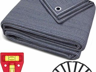 smartpeas Alfombra de toldo - Suelo de Polietileno (HDPE) con Ojales de Acero Inoxidable - Robusta y Lavable - con Bolsa y 8 T-Clavijas +1x Nivel de Burbuja Cruzada