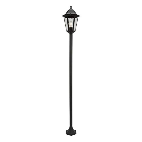 Smartwares 1000914 Farol clásico con conector E27, adecuado para bombillas de hasta 60 W, aluminio/cristal, Negro, 1.70 m