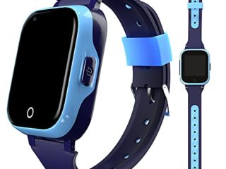 Smartwatch para niños 4G con localizador GPS + WiFi + Lbs, Reloj Inteligente con Videollamada, Camara y Llamadas Simples integrada (Azul)