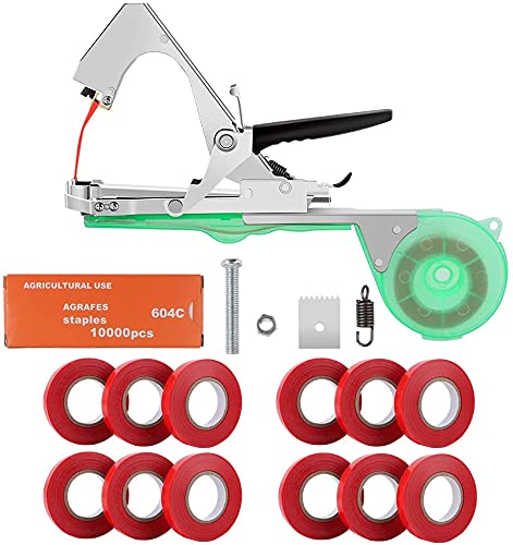 Smyidel Maquina para Atar Plantas, Herramienta de Cinta de Jardín para Atar Ramas de Plantas, Atadora Agricola para Atadora de Tomates, para Viñedo Pepino UVA Fruta Flores Vegetales,Jardín Tape Tool