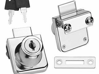 SNAGAROG Paquete de 2 cerraduras de vidrio para gabinete, cerraduras de puerta de cristal individuales para escaparate de muebles, cerradura de repuesto para gabinetes de puerta, cajón, armario