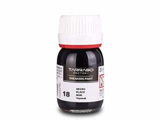 Sneakers Paint 25 ml | Pintura para Sneakers y Zapatillas Deportivas | Para Cuero Liso, Cuero Sintético y Lona ((18) Negro)