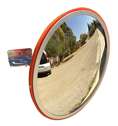 SNS SAFETY LTD Espejo Convexo de Seguridad para el Tráfico y Aparcamientos, Elimina las Esquinas Ciegas, para Carreteras, Almacenes, Garajes, Oficinas y Tiendas (Diámetro 30 cm, Soporte de Pared)