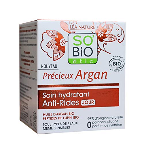 SO'BiO étic Crema de día antiedad para todo tipo de pieles preciosas, argán 50 ml