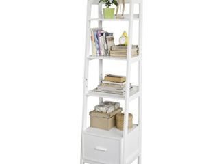 SoBuy Estantería en Escalera de Madera, Estanterías Librerias, Estanterias de Diseño, FRG116-K-W, ES