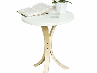SoBuy® FBT29-W,Mesa velador, Mesa de café, Mesa auxiliares de Madera,ES (Blanco)