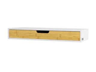 SoBuy FRG93-WN, Estante de Pared con Cajón, Estante Estantería para la Sala, Estilo Moderno, ES