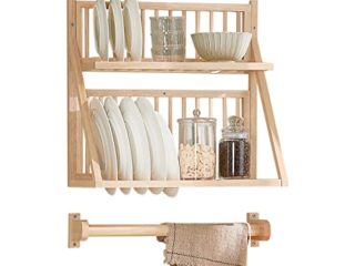 SoBuy KCR11-N Escurreplatos de Pared Soporte para Platos Escurridor De Platos y Vasos con 1 toallero Adicional 58 x 26 x 54 cm ES