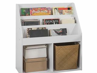 SoBuy Librería Infantil para Niños con 3 Estanterías, Estantería Estándar Infantil,Blanco,H80cm,KMB01-W,ES