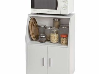 SoBuy®Aparador Auxiliar bajo de Cocina para microondas,con 2 Puertas y 1 Estante,L55 cm x P38 cm x H84 cm,FRG241-W,ES