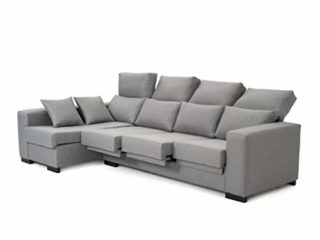 Sofá Chaise Longue 4 Plazas Gris Perla LYTIR Izquierda Tanuk 273x145 con Respaldo Reclinable Asientos Extensibles Sistema de Limpieza ACUALINE Desenfundable (Envío y Subida a Domicilio Incluidos)