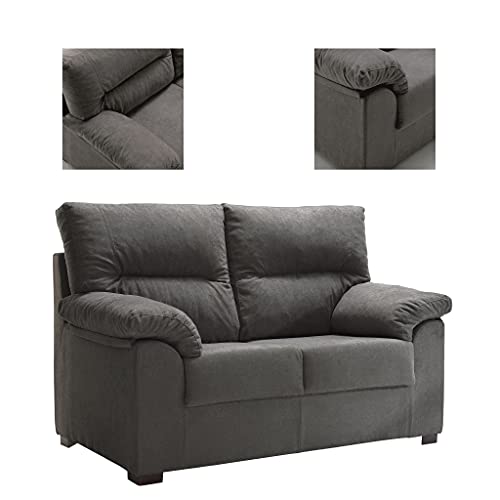 Sofá DELLING 2 PLAZAS Tanuk Gris Marengo 155x90 2 Plazas Desenfundable Fabricado en España Sistema de Limpieza ACUALINE (Envío y Subida a Domicilio Incluidos)