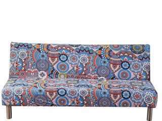 Sofá sin sofá Funda de cama Sofá Funda de funda Sofá Funda de futón Estiramiento Sofá protector de 3 plazas Protector para sofá plegable Cama sin reposabrazos