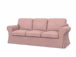 Soferia Funda de Repuesto Compatible para EKTORP sofá de 3 plazas, Tela Majestic Velvet Blush Pink, Rosa