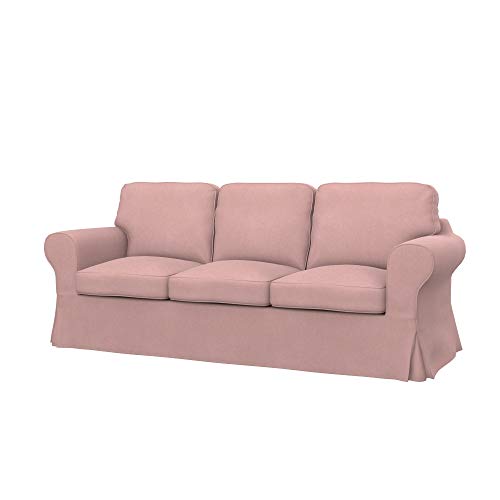 Soferia Funda de Repuesto Compatible para EKTORP sofá de 3 plazas, Tela Majestic Velvet Blush Pink, Rosa