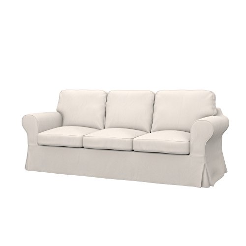 Soferia Funda de Repuesto Compatible para EKTORP sofá de 3 plazas, Tela Eco Leather Light Beige, Beige