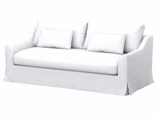Soferia Funda de Repuesto Compatible para FARLOV sofá de 3 plazas, Tela Eco Leather White, Blanco