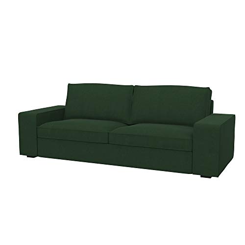 Soferia Funda de Repuesto Compatible para KIVIK sofá de 3 plazas, Tela Majestic Velvet Bottle Green, Verde