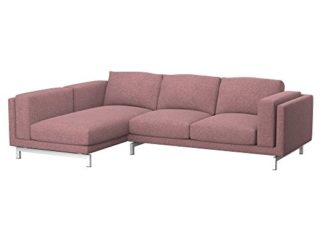 Soferia Funda de Repuesto Compatible para NOCKEBY sofá de 2 plazas con chaiselongue, Izquierda, Tela Naturel Coral, Naranja