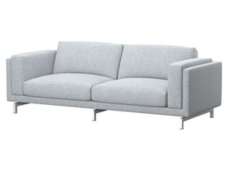 Soferia Funda de Repuesto Compatible para NOCKEBY sofá de 3 plazas, Tela Naturel Light Grey, Gris