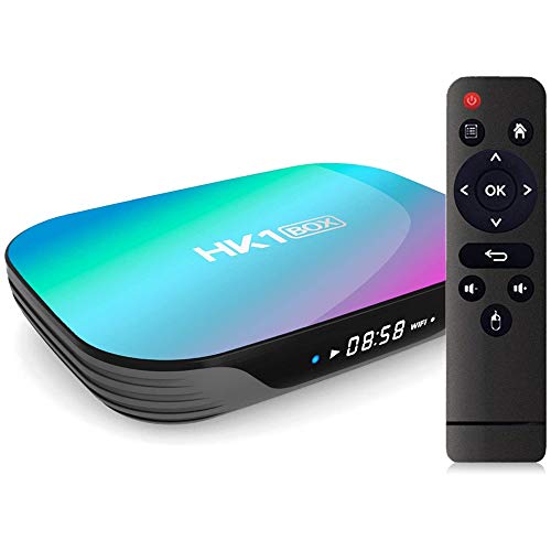 Sofobod HK1 Box TV Box Android 9.0, 4GB RAM 128GB ROM, S905X3 Quad Core 64bit Cortex-A55, GPU G31™ MP2, 2.4G/5G Dual WiFi BT4.0 H.265 Decoding LAN 1000 RJ-45, HD 8K Smart TV Box